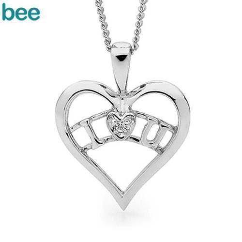 Image of sølv I Love U Collie blank fra Bee Jewelry